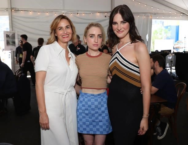 Judith Godrèche, Zoe Lister-Jones and Hari Nef attends the Tribeca Festival Welcome Lunch during the 2021 Tribeca Festival at Pier 76 on June 09,...