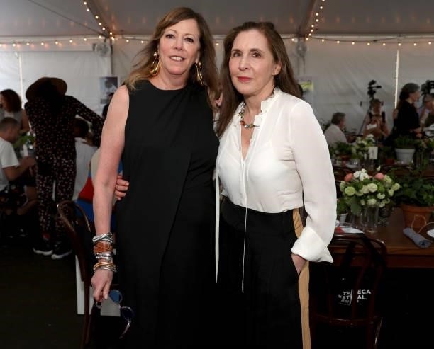 Jane Rosenthal and Laurie Simmon attend the Tribeca Festival Welcome Lunch during the 2021 Tribeca Festival at Pier 76 on June 09, 2021 in New York...