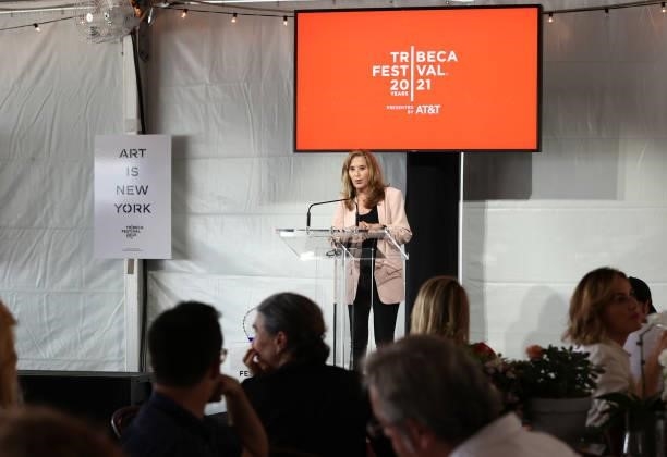 Paula Weinstein speaks during the Tribeca Festival Welcome Lunch during the 2021 Tribeca Festival at Pier 76 on June 09, 2021 in New York City.