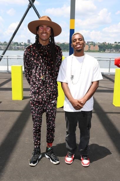 Jon Boogz and Lil buck attend the Tribeca Festival Welcome Lunch during the 2021 Tribeca Festival at Pier 76 on June 09, 2021 in New York City.