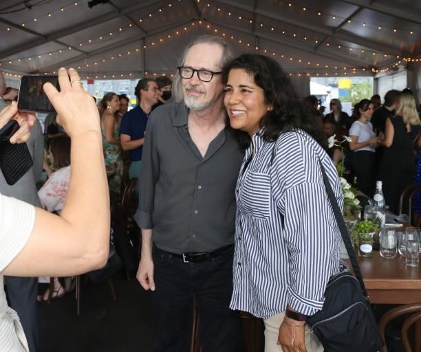 Steve Buscemi and director Nisha Ganatra attend the Tribeca Festival Welcome Lunch during the 2021 Tribeca Festival at Pier 76 on June 09, 2021 in...