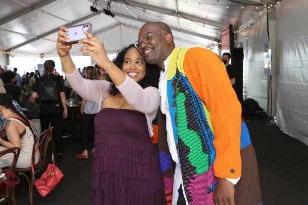 Sabrina Schmidt Gordon and Elegance Bratton attend the Tribeca Festival Welcome Lunch during the 2021 Tribeca Festival at Pier 76 on June 09, 2021 in...
