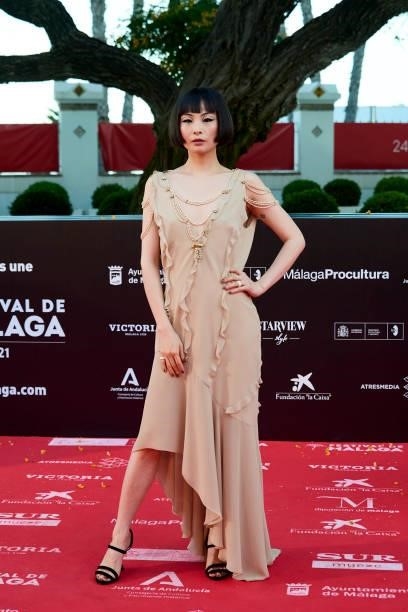 Chacha Huang attends 'Sevillanas de Brooklyn' premiere during the 24th Malaga Film Festival at the Miramar Hotel on June 09, 2021 in Malaga, Spain.