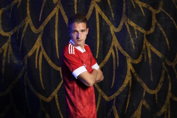 Ilya Samoshnikov of Russia poses during the official UEFA Euro 2020 media access day at The Novogorsk Training Center on June 08, 2021 in Moscow,...