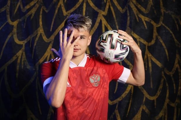 Andrei Mostovoy of Russia poses during the official UEFA Euro 2020 media access day at The Novogorsk Training Center on June 08, 2021 in Moscow,...