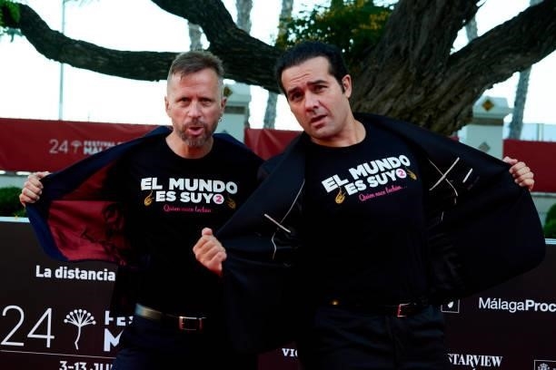 Alberto Lopez and Alfonso Sanchez attend 'Sevillanas de Brooklyn' premiere during the 24th Malaga Film Festival at the Miramar Hotel on June 09, 2021...