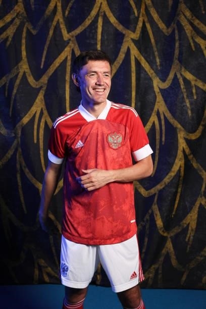 Yuri Zhirkov of Russia poses during the official UEFA Euro 2020 media access day at The Novogorsk Training Center on June 08, 2021 in Moscow, Russia.