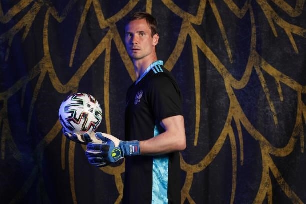 Anton Shunin of Russia poses during the official UEFA Euro 2020 media access day at The Novogorsk Training Center on June 08, 2021 in Moscow, Russia.