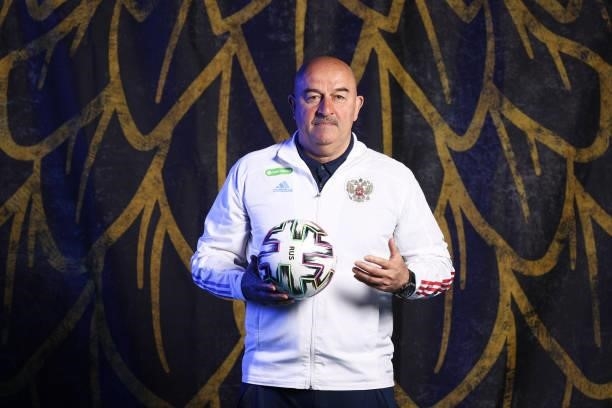Stanislav Cherchesov, Head Coach of Russia poses during the official UEFA Euro 2020 media access day at The Novogorsk Training Center on June 08,...