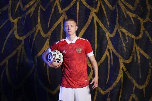 Maksim Mukhin of Russia poses during the official UEFA Euro 2020 media access day at The Novogorsk Training Center on June 08, 2021 in Moscow, Russia.