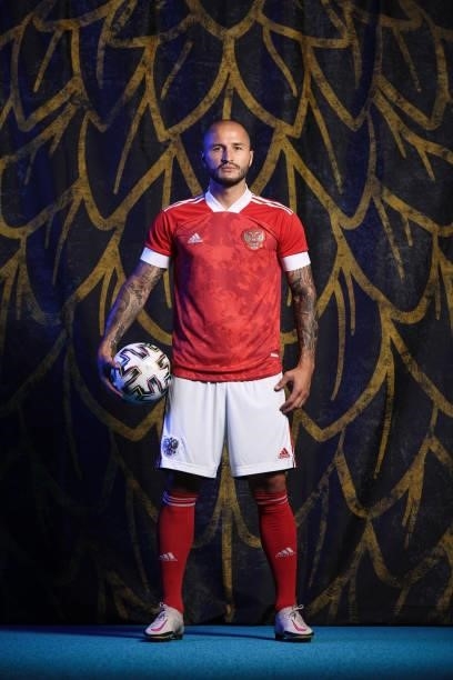 Fedor Kudryashov of Russie poses during the official UEFA Euro 2020 media access day at The Novogorsk Training Center on June 08, 2021 in Moscow,...