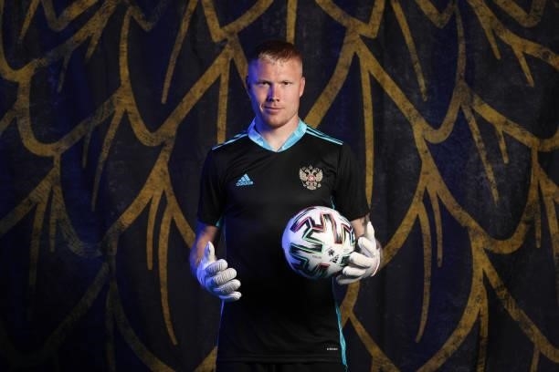 Yuri Dyupin of Russia poses during the official UEFA Euro 2020 media access day at The Novogorsk Training Center on June 08, 2021 in Moscow, Russia.