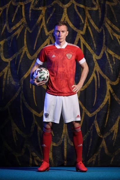 Andrei Semenov of Russia poses during the official UEFA Euro 2020 media access day at The Novogorsk Training Center on June 08, 2021 in Moscow,...