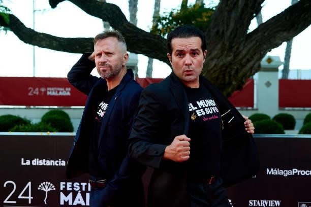 Alberto Lopez and Alfonso Sanchez attend 'Sevillanas de Brooklyn' premiere during the 24th Malaga Film Festival at the Miramar Hotel on June 09, 2021...