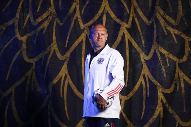 Miroslav Romaschenko, Assistant Head Coach of Russia poses during the official UEFA Euro 2020 media access day at The Novogorsk Training Center on...