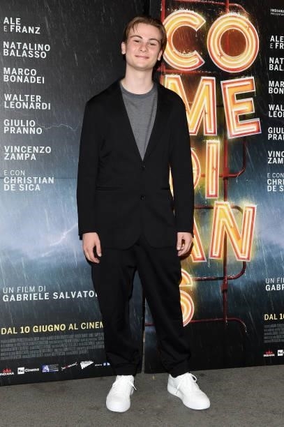 Giulio Pranno attends the photocall of the movie "Comedians