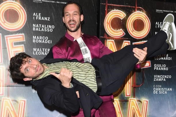 Vincenzo Zampa and Walter Leonardi attend the photocall of the movie "Comedians