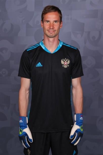 Anton Shunin of Russia poses during the official UEFA Euro 2020 media access day at The Novogorsk Training Centre on June 08, 2021 in Moscow, Russia.