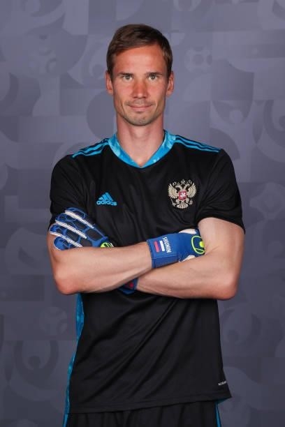 Anton Shunin of Russia poses during the official UEFA Euro 2020 media access day at The Novogorsk Training Centre on June 08, 2021 in Moscow, Russia.