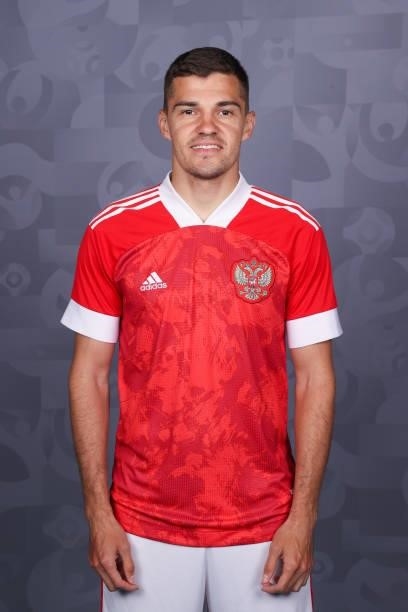 Roman Zobnin of Russia poses during the official UEFA Euro 2020 media access day at The Novogorsk Training Centre on June 08, 2021 in Moscow, Russia.