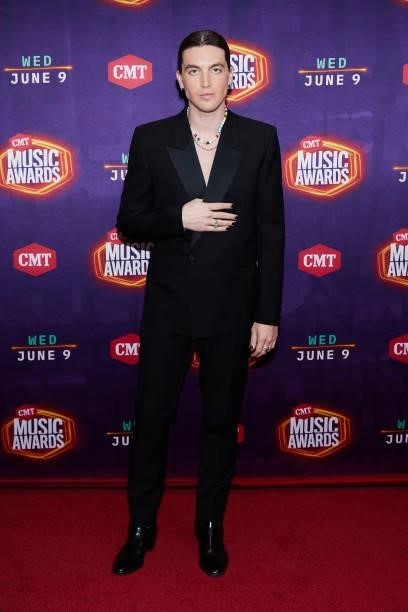In this image released on June 9th 2021, Paul Klein of LANY poses for the 2021 CMT Music Awards at the Park at Harlinsdale Farm in Franklin,...