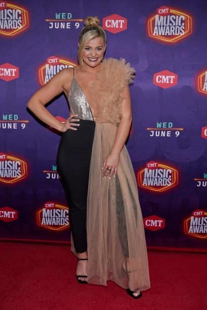 In this image released on June 9th 2021, Lauren Alaina poses for the 2021 CMT Music Awards at the Park at Harlinsdale Farm in Franklin, Tennessee...