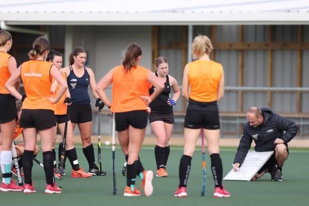 New Zealand Women’s Head Coach Graham Shaw during the New Zealand Hockey team announcement at the National Hockey Centre on June 10, 2021 in...
