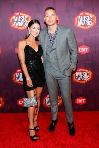 Katelyn Brown and Kane Brown attend the 2021 CMT Music Awards at Bridgestone Arena on June 09, 2021 in Nashville, Tennessee.