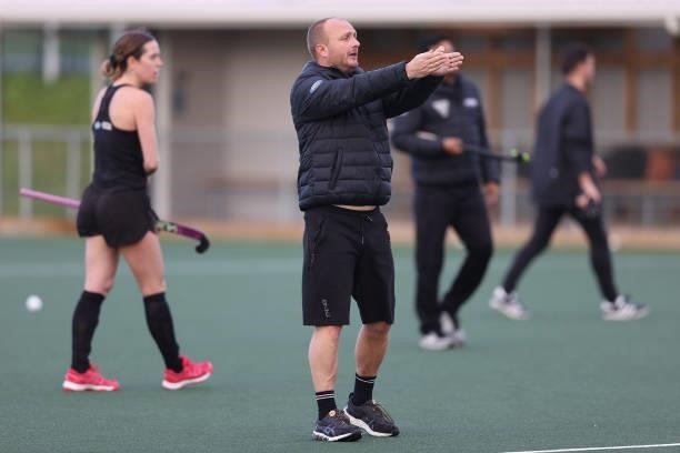 New Zealand Women’s Head Coach Graham Shaw during the New Zealand Hockey team announcement at the National Hockey Centre on June 10, 2021 in...