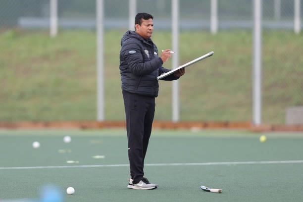 New Zealand Women’s Assistant Coach Jude Menezes during the New Zealand Hockey team announcement at the National Hockey Centre on June 10, 2021 in...