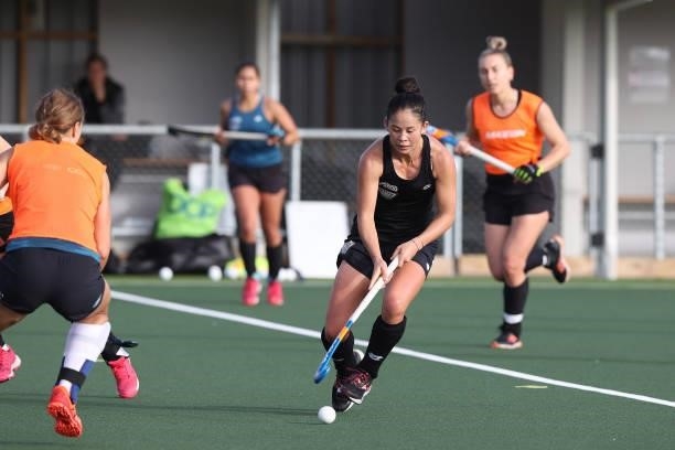 Julia King of the New Zealand Women's squad for Tokyo trains during the New Zealand Hockey team announcement at the National Hockey Centre on June...