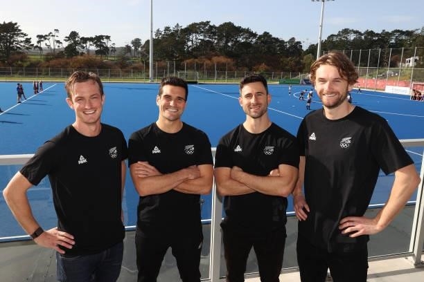 Hugo Inglis, Nick Ross, Kane Russell and Blair Tarrant of the New Zealand Men’s Hockey squad for Tokyo pictured during the New Zealand Hockey team...