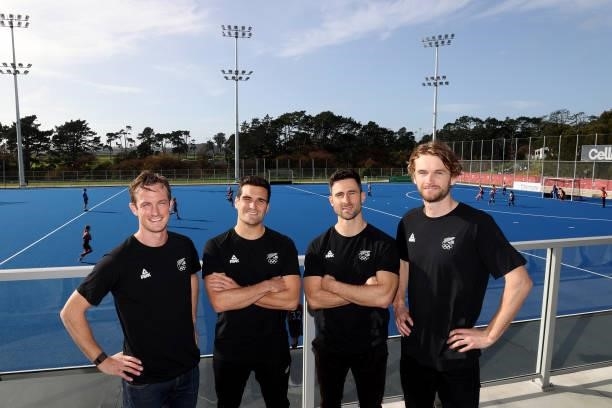 Hugo Inglis, Nick Ross, Kane Russell and Blair Tarrant of the New Zealand Men’s Hockey squad for Tokyo pictured during the New Zealand Hockey team...