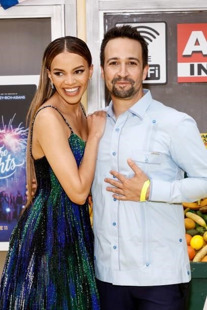 Leslie Grace and Lin-Manuel Miranda attend the "In The Heights