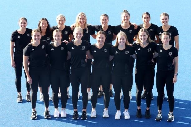 The New Zealand Women's Hockey squad for the Tokyo Olympics pose during the New Zealand Hockey team announcement at the National Hockey Centre on...