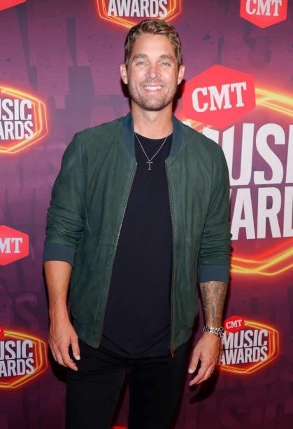 Brett Young attends the 2021 CMT Music Awards at Bridgestone Arena on June 09, 2021 in Nashville, Tennessee.
