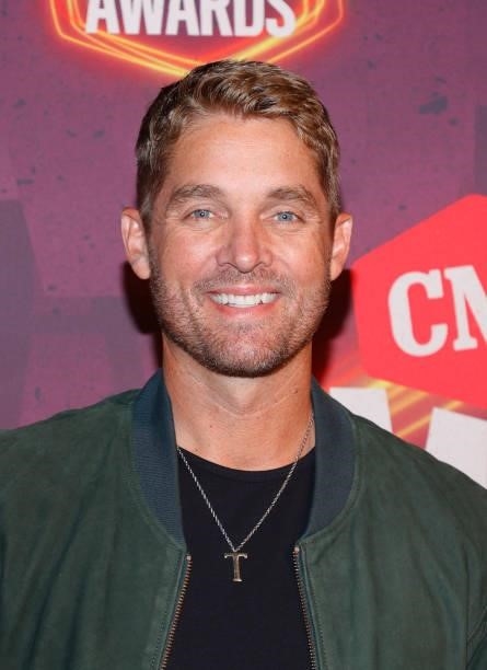 Brett Young attends the 2021 CMT Music Awards at Bridgestone Arena on June 09, 2021 in Nashville, Tennessee.