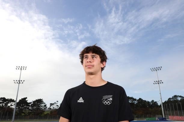 Sean Findlay poses during the New Zealand Hockey team announcement at the National Hockey Centre on June 10, 2021 in Auckland, New Zealand.