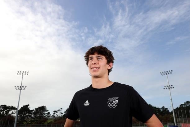 Sean Findlay poses during the New Zealand Hockey team announcement at the National Hockey Centre on June 10, 2021 in Auckland, New Zealand.