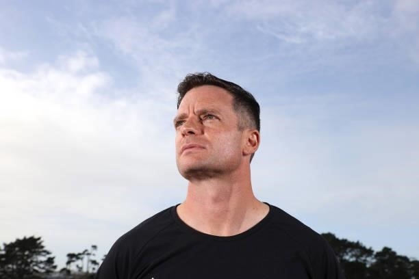 Shea McAleese poses during the New Zealand Hockey team announcement at the National Hockey Centre on June 10, 2021 in Auckland, New Zealand.