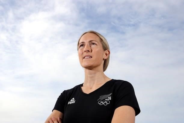 Stacey Michelsen poses during the New Zealand Hockey team announcement at the National Hockey Centre on June 10, 2021 in Auckland, New Zealand.