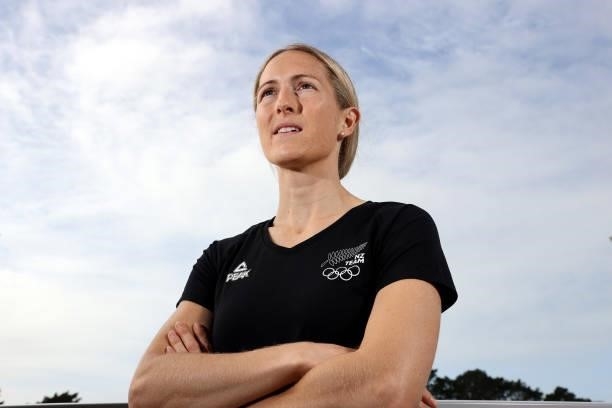 Stacey Michelsen poses during the New Zealand Hockey team announcement at the National Hockey Centre on June 10, 2021 in Auckland, New Zealand.