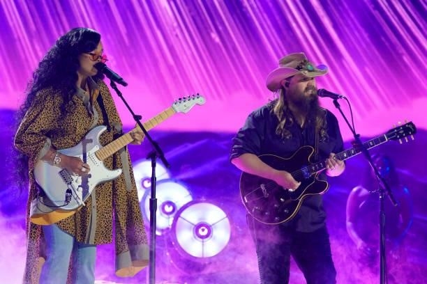 And Chris Stapleton perform onstage for the 2021 CMT Music Awards at Bridgestone Arena on June 09, 2021 in Nashville, Tennessee.