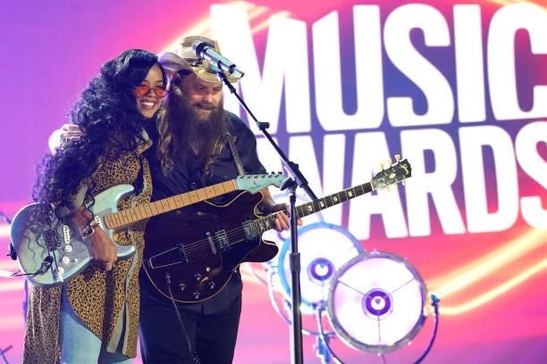 And Chris Stapleton perform onstage for the 2021 CMT Music Awards at Bridgestone Arena on June 09, 2021 in Nashville, Tennessee.