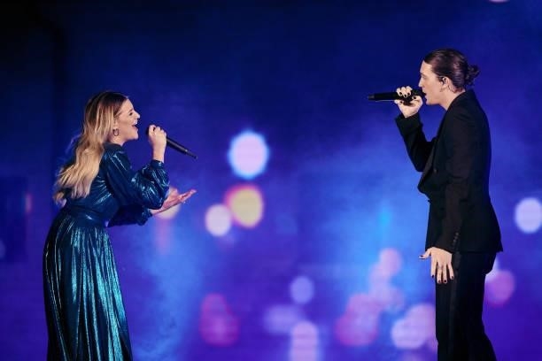 In this image released on June 9th 2021, Kelsea Ballerini and Paul Klein perform onstage for the 2021 CMT Music Awards at the Park at Harlinsdale...