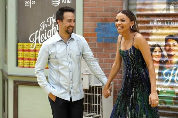 Lin Manuel-Miranda and Leslie Grace attend "In The Heights