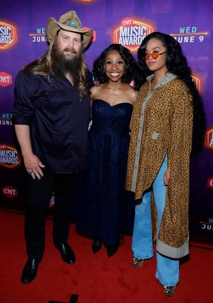 Chris Stapleton, Gladys Knight and H.E.R. Attend the 2021 CMT Music Awards at Bridgestone Arena on June 09, 2021 in Nashville, Tennessee.