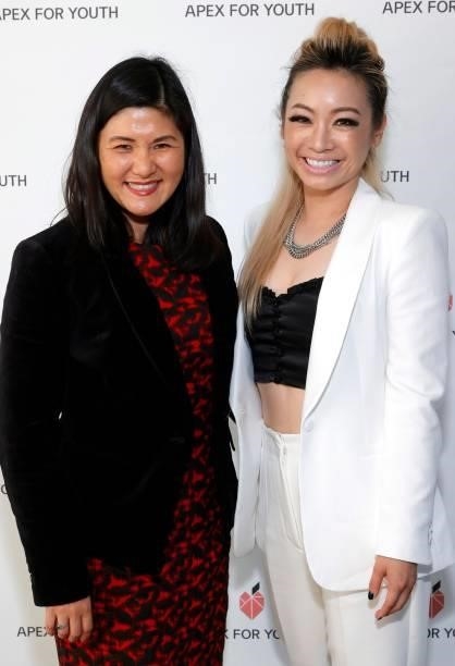 Connie Chung Joe and Calista Wu attend the APEX for Youth 29th annual Inspiration Awards on June 09, 2021 in Beverly Hills, California.