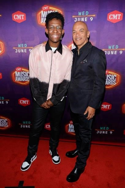 Breland and Rickey Minor attend the 2021 CMT Music Awards at Bridgestone Arena on June 09, 2021 in Nashville, Tennessee.