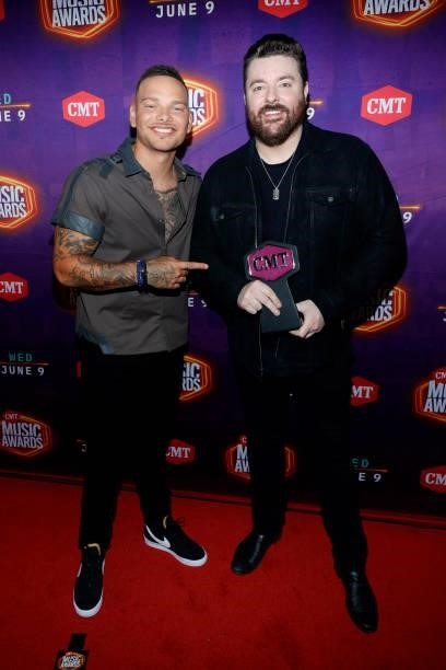 Kane Brown and Chris Young win Collaborative Video of the Year for the 2021 CMT Music Awards at Bridgestone Arena on June 09, 2021 in Nashville,...